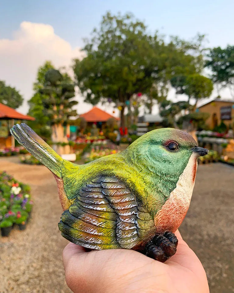 Colorful Birds Statue - Pair Of Two