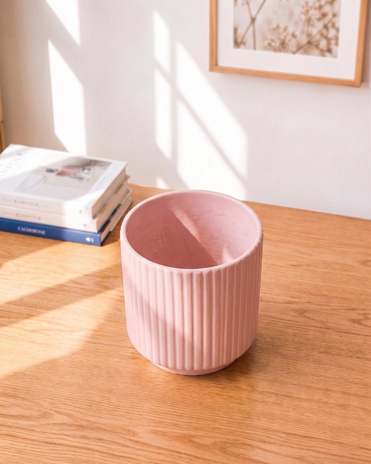 Pink Ceramic textured Planter