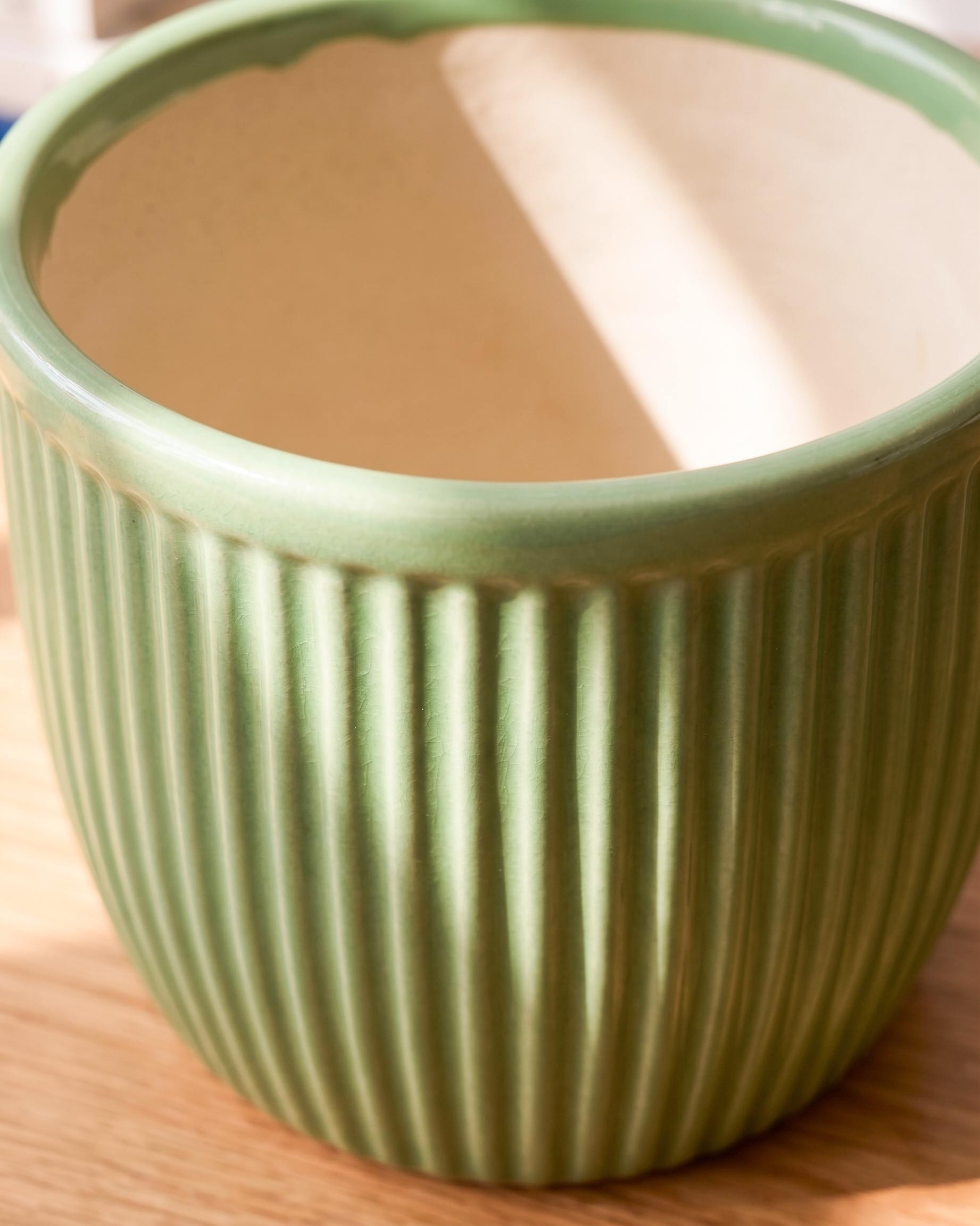 Vertical Textured Ceramic Planter