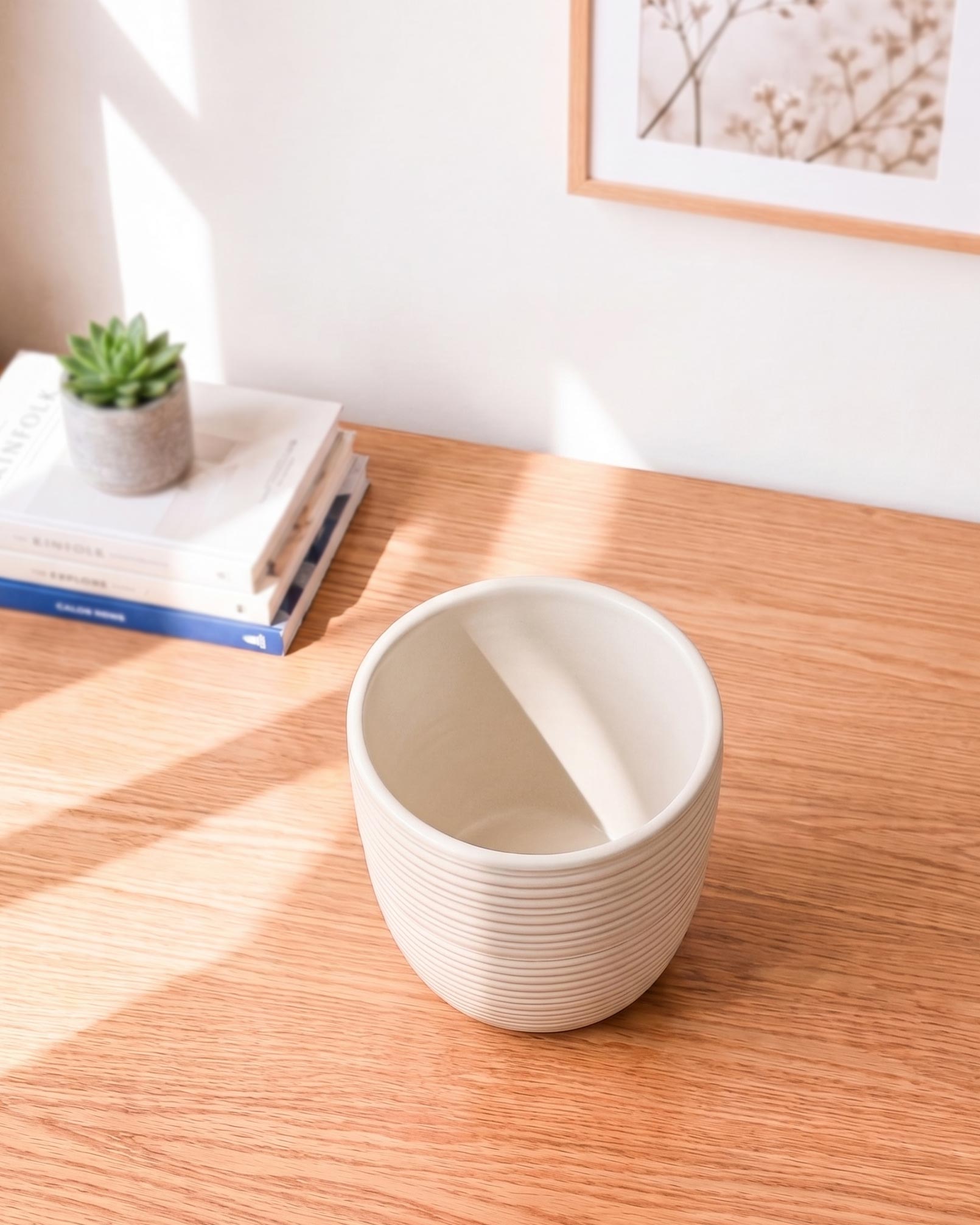 Ribbed Ceramic Planter