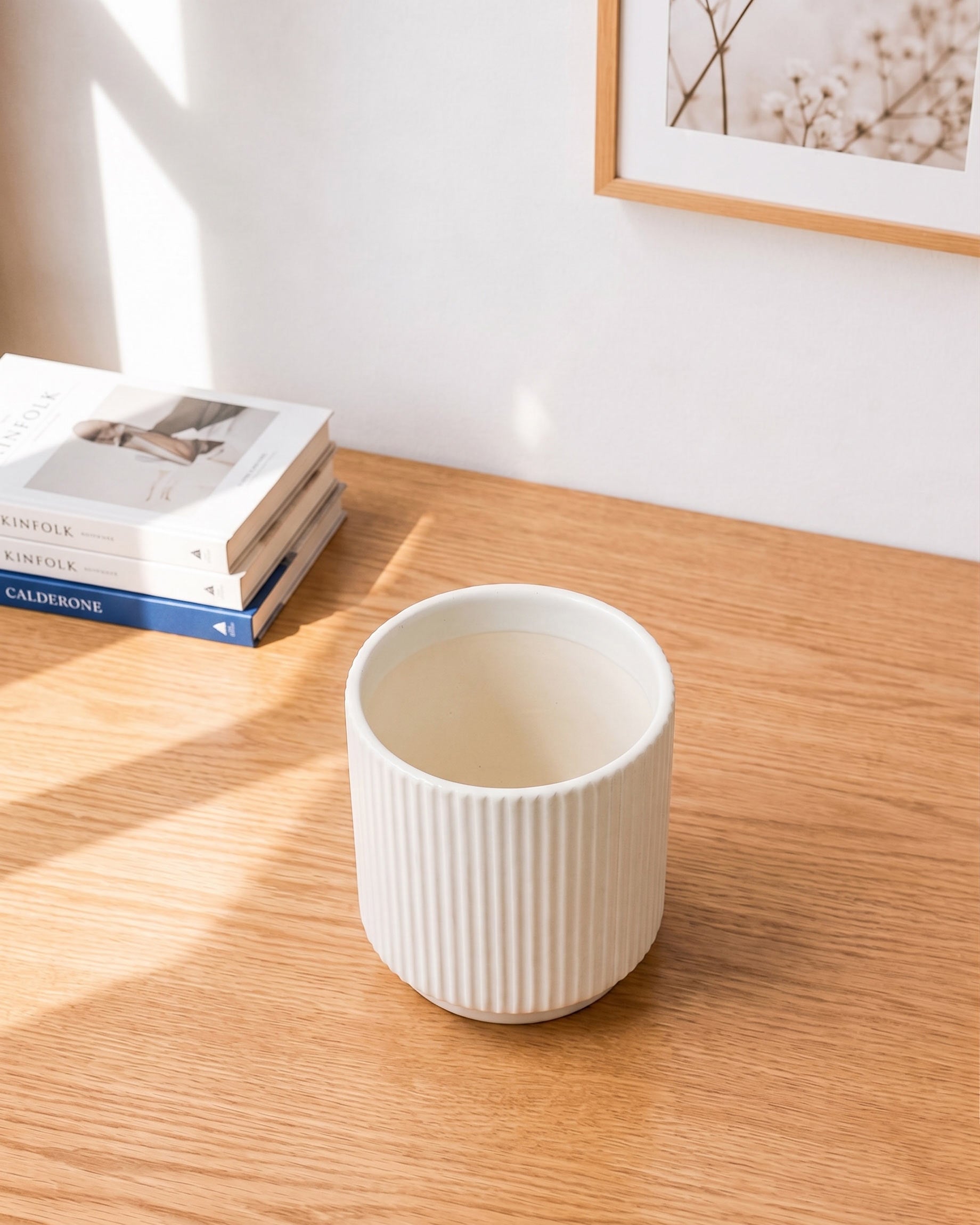 Fluted Ceramic Planter