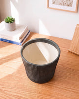 Groove Textured Frustum Ceramic Pot