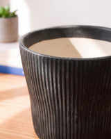Groove Textured Frustum Ceramic Pot