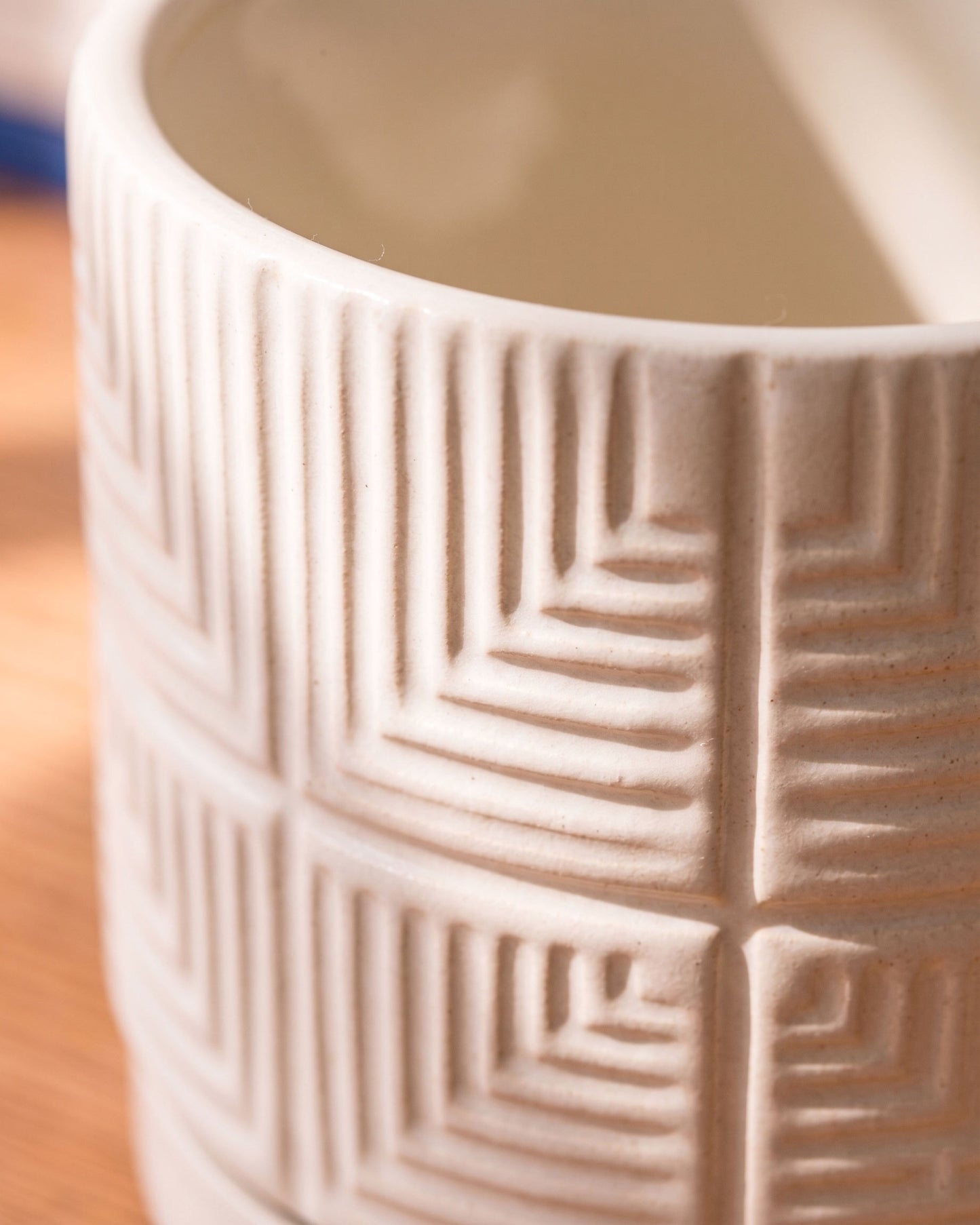 Block Textured Ceramic Planter