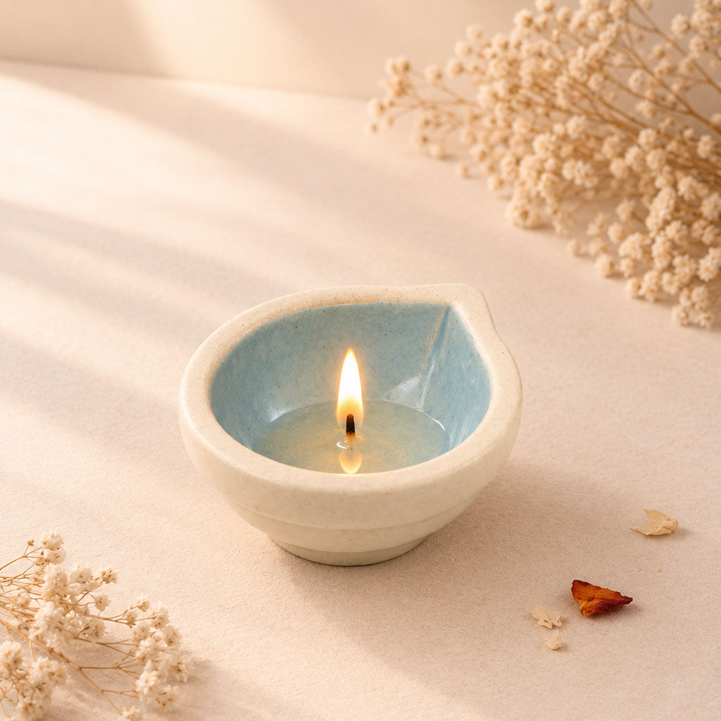 Multicolour Ceramic Diya Set for Diwali Decoration | Pack of 24