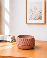 Wavy Ribbed Ceramic Planter