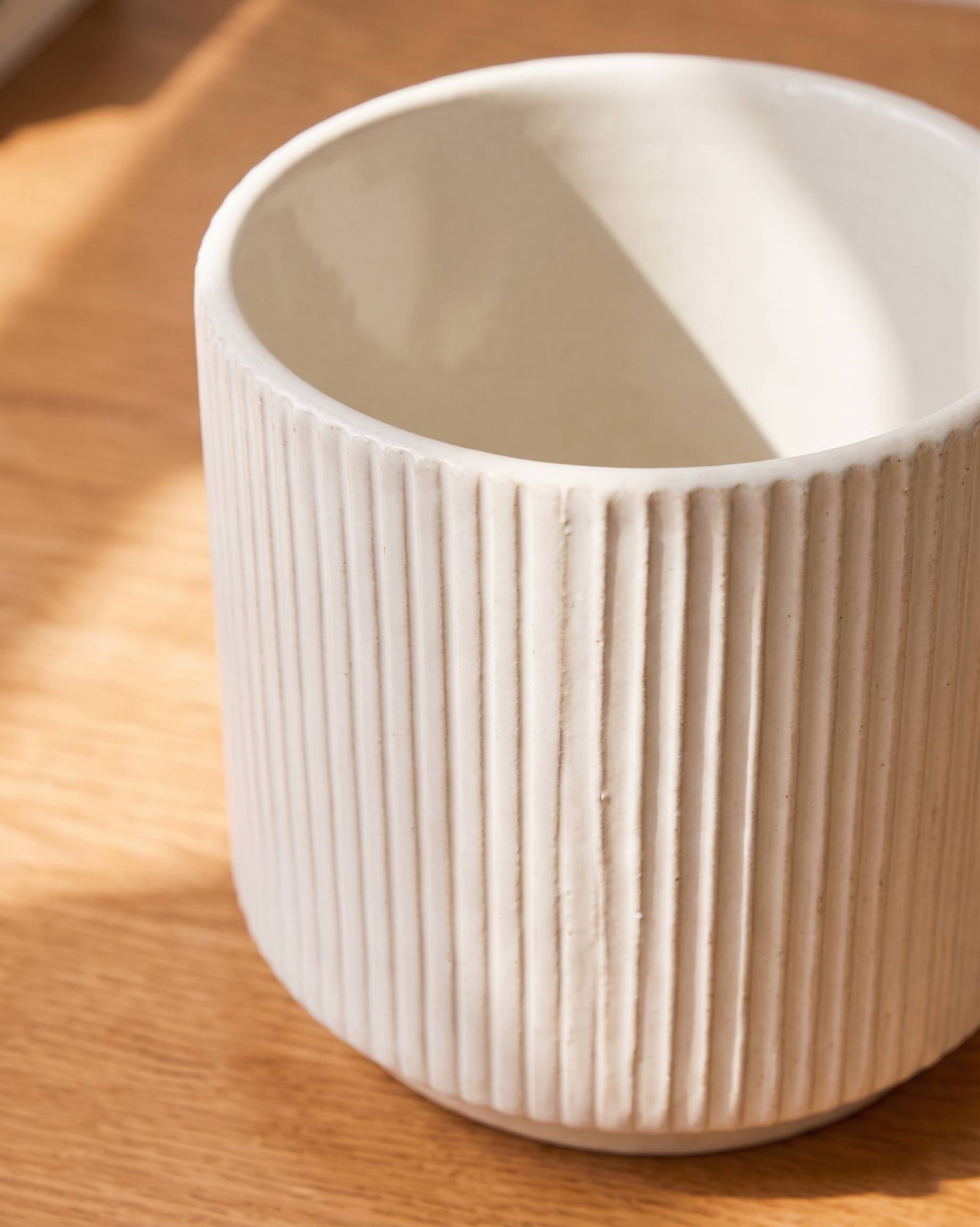 Fluted Ceramic Planter