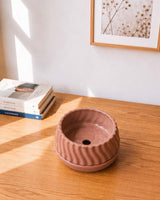 Wavy Ribbed Ceramic Planter