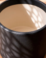 Matt Black Cylindrical Ceramic Pot