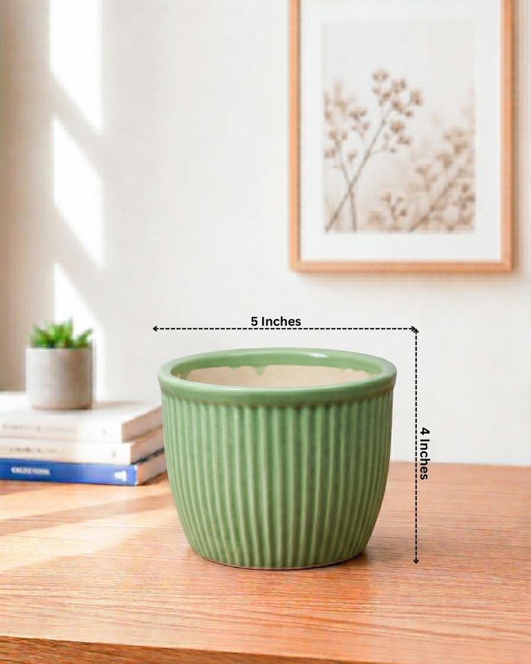 Vertical Textured Ceramic Planter
