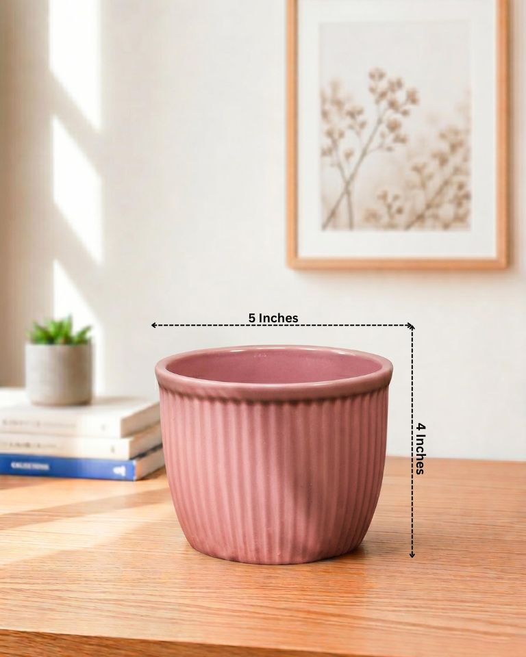 Vertical Textured Ceramic Planter