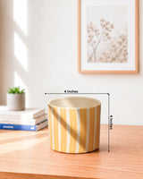 Painted Striped Ceramic Planter