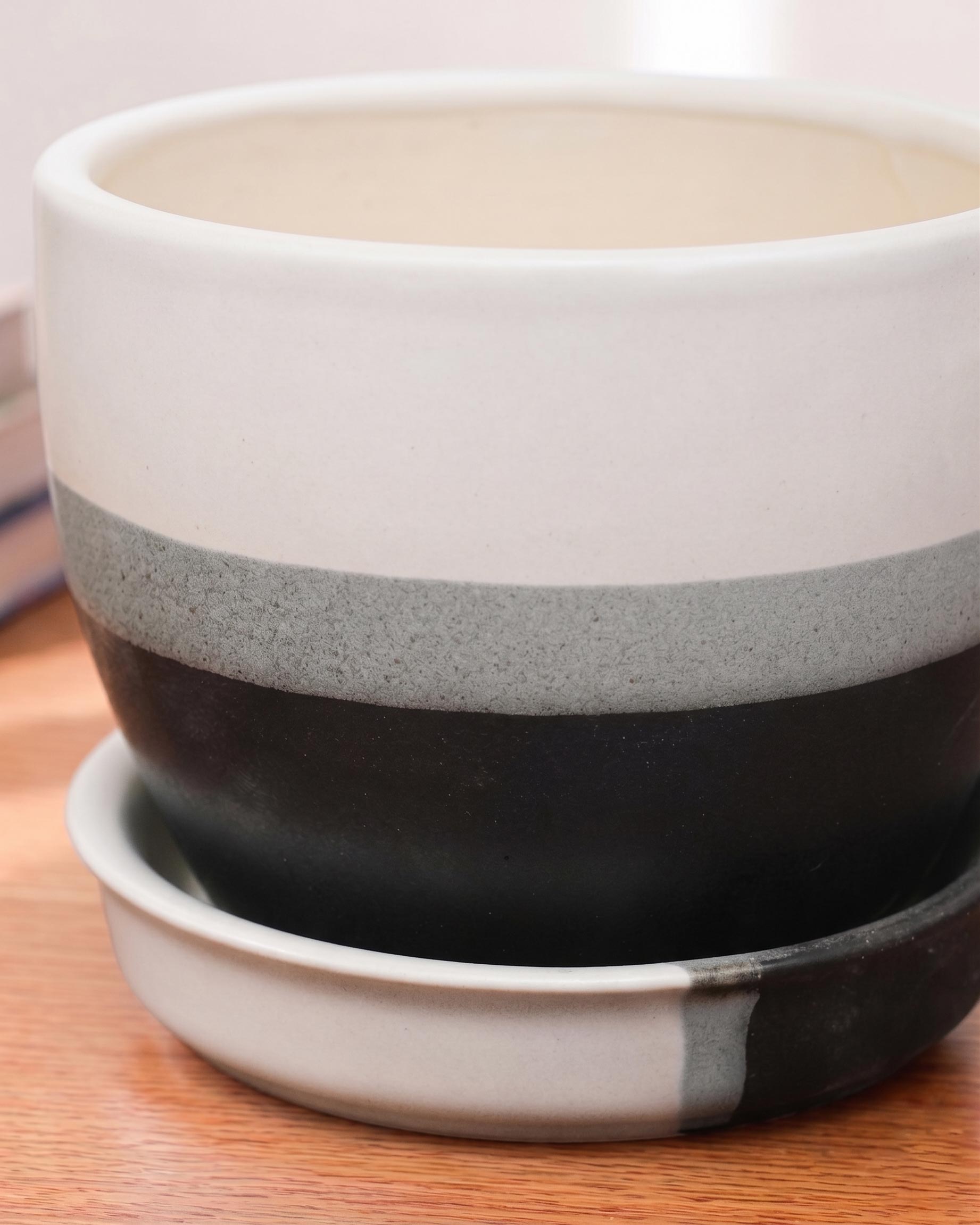 Modern Colorblock Ceramic Pot