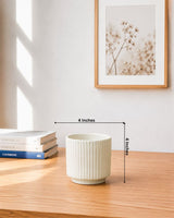 Fluted Ceramic Planter