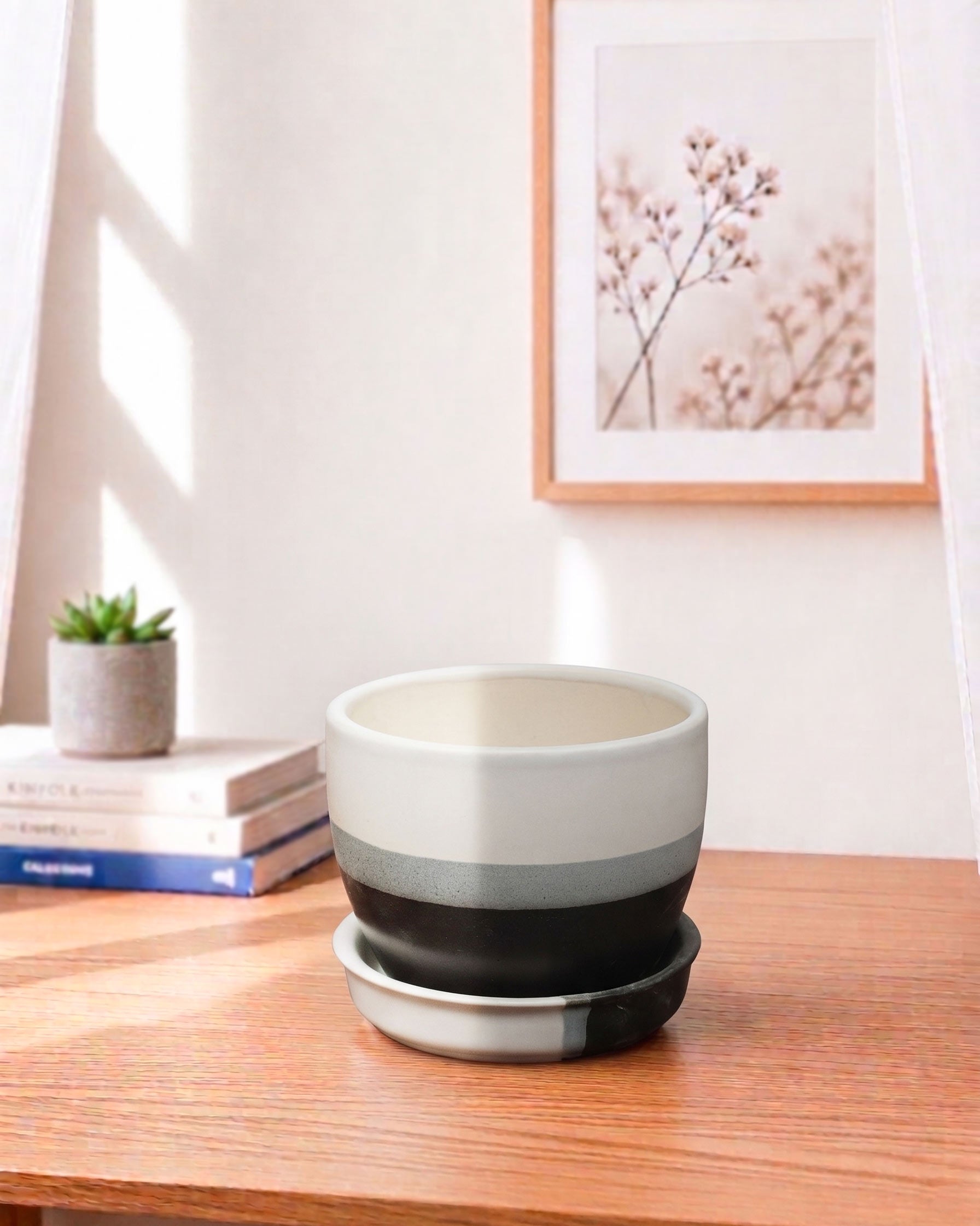 Modern Colorblock Ceramic Pot