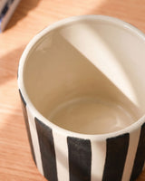 Painted Striped Ceramic Planter
