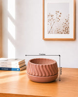 Wavy Ribbed Ceramic Planter