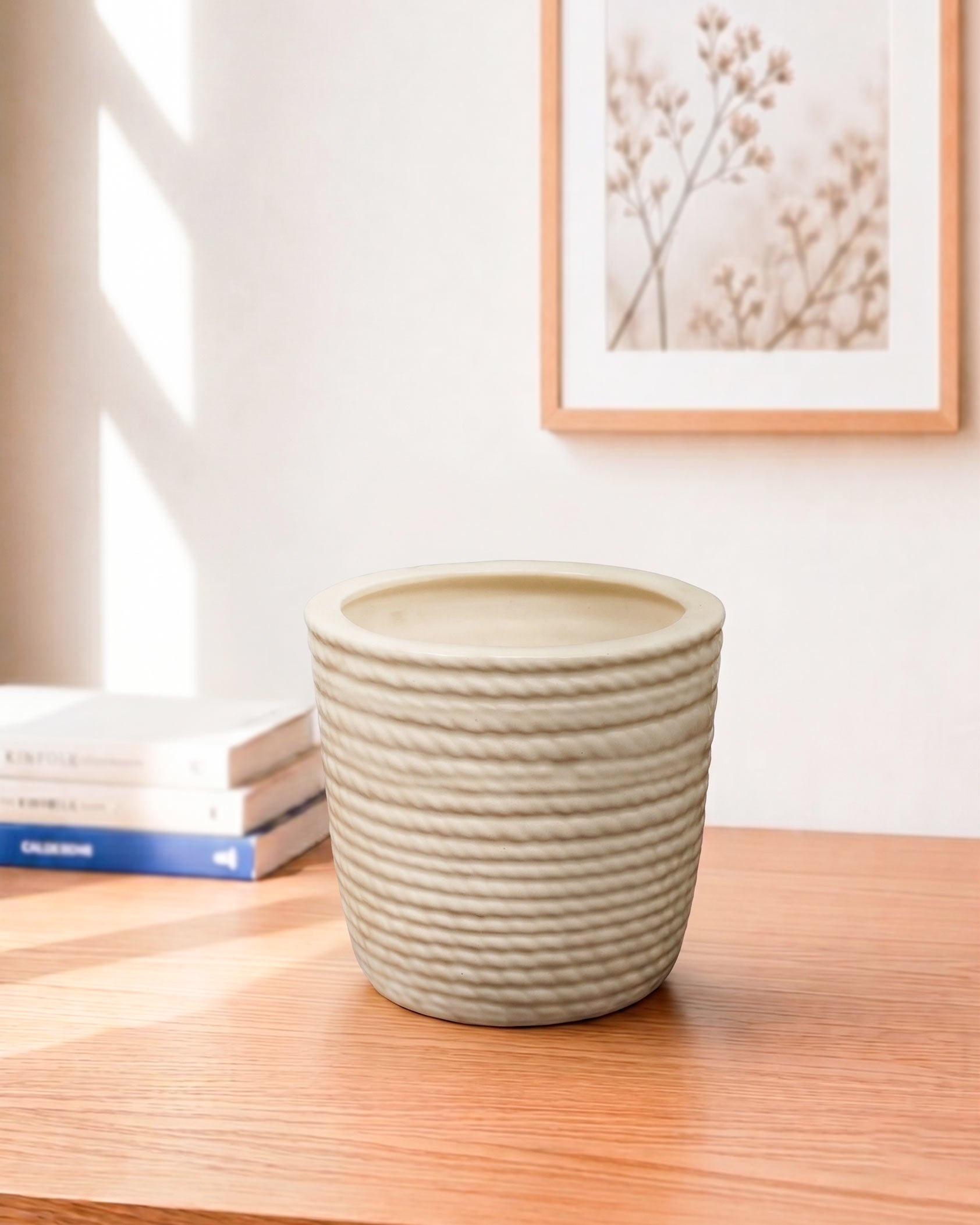 Textured Woven Ceramic Pot