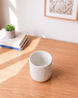 Textured Ribbed Ceramic Planter