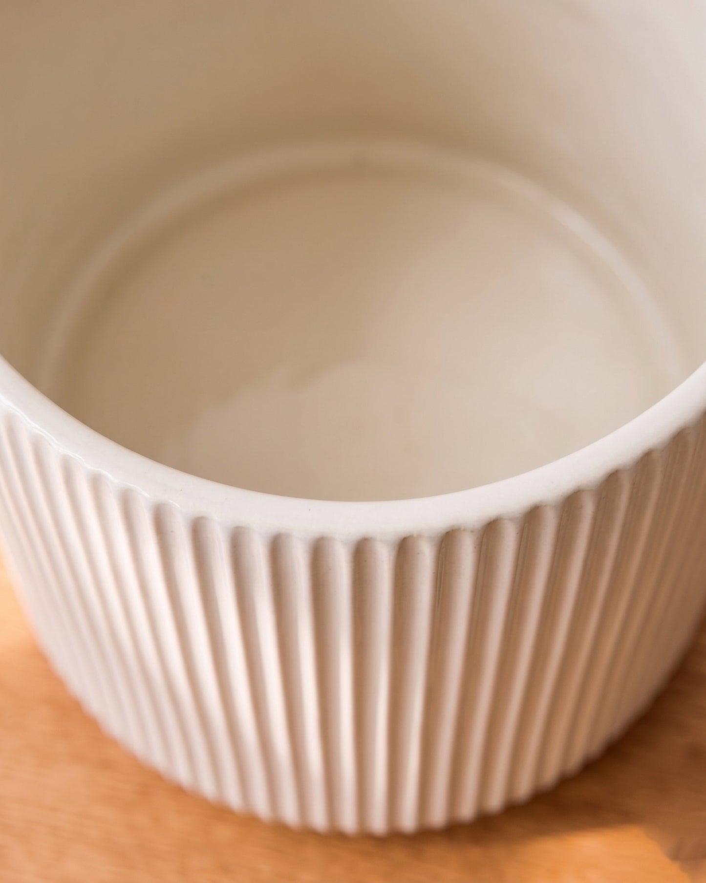 Fluted Ceramic Planter