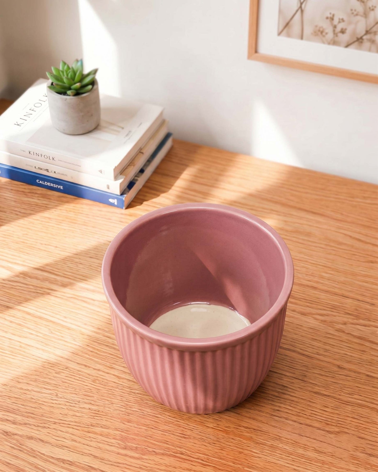 Vertical Textured Ceramic Planter