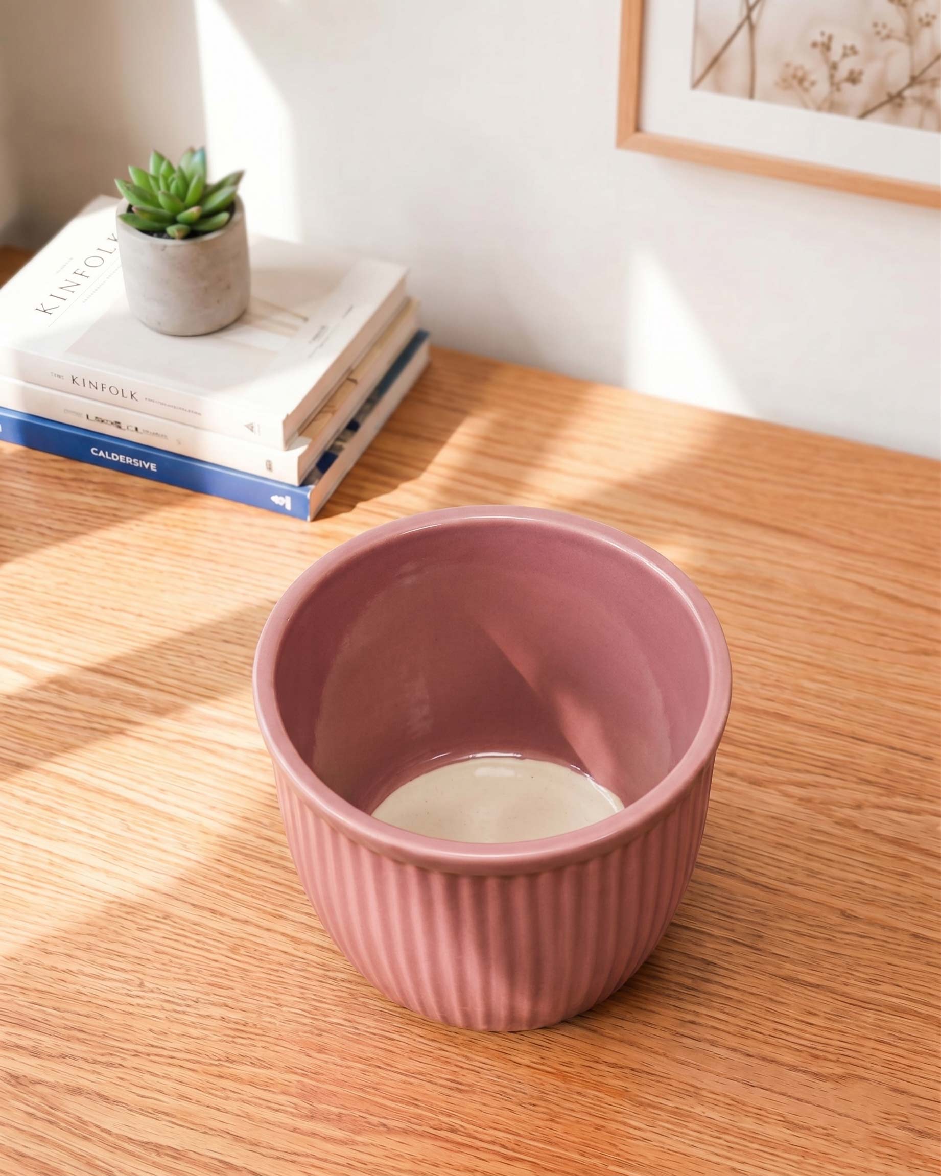 Vertical Textured Ceramic Planter