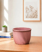 Vertical Textured Ceramic Planter