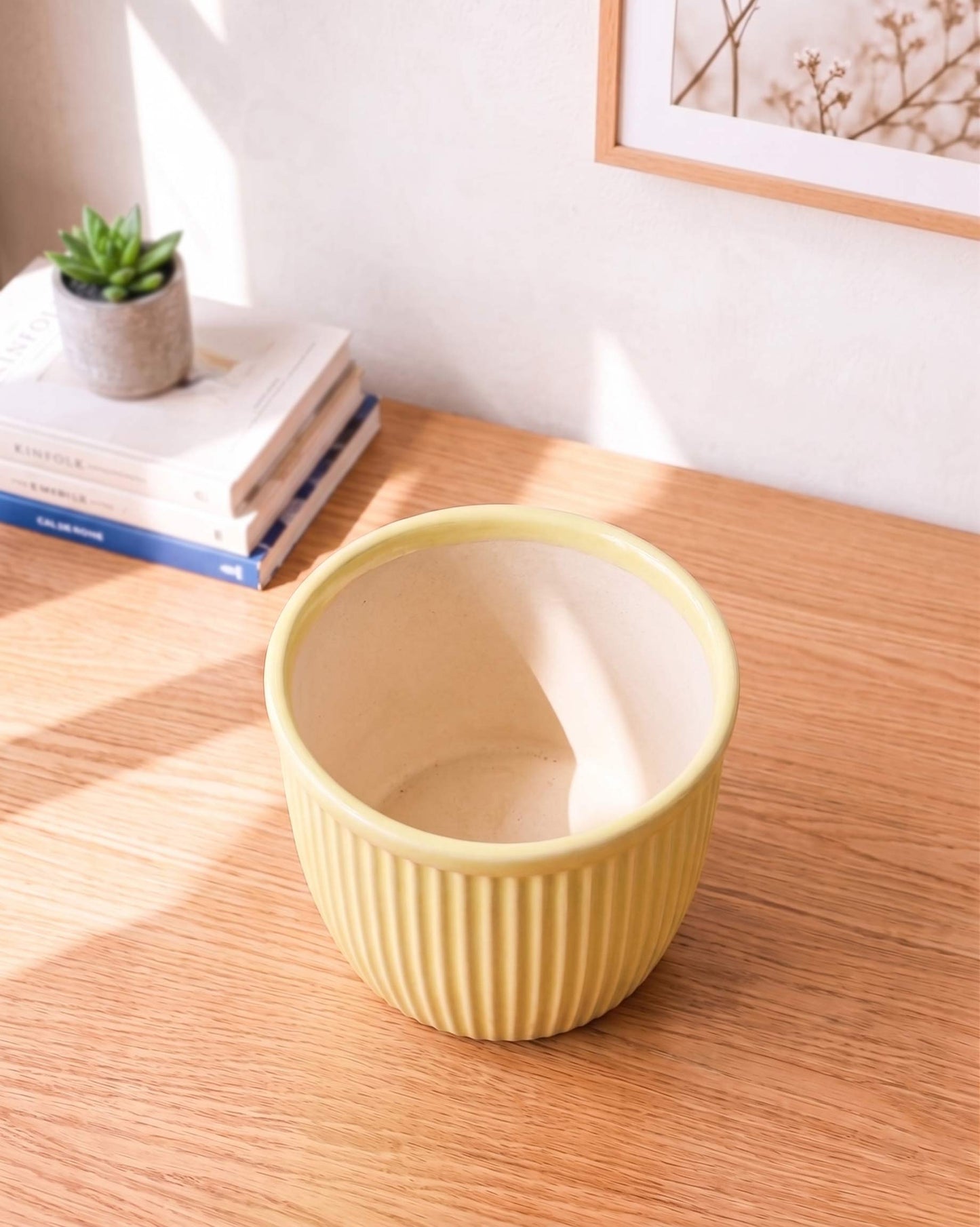 Vertical Textured Ceramic Planter