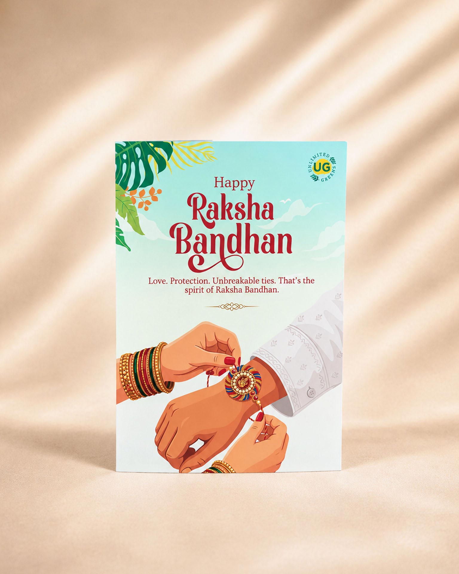 Terrarium Rakhi Gift – Eco-Friendly Rakhi with Chocolate & Card