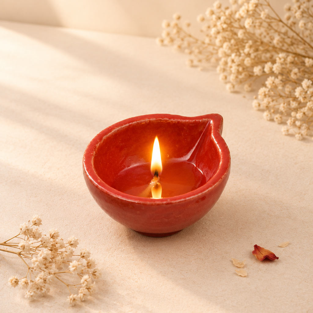 Traditional Teardrop Ceramic Diyas | Multicolour Set of 24