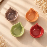Traditional Teardrop Ceramic Diyas | Multicolour Set of 24