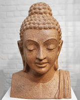Meditating Buddha Head Sculpture