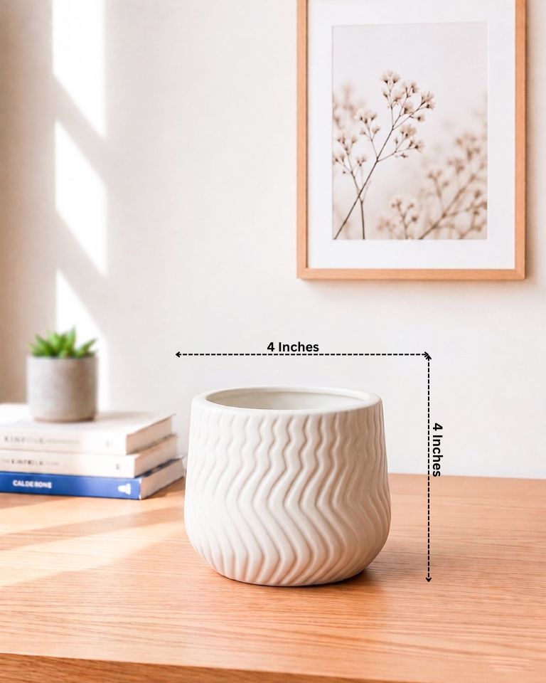 Waved Minimal  Ceramic Pot