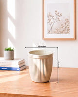Ribbed Minimal Ceramic Pot