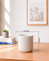 Textured Ribbed Ceramic Planter