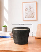 Groove Textured Frustum Ceramic Pot