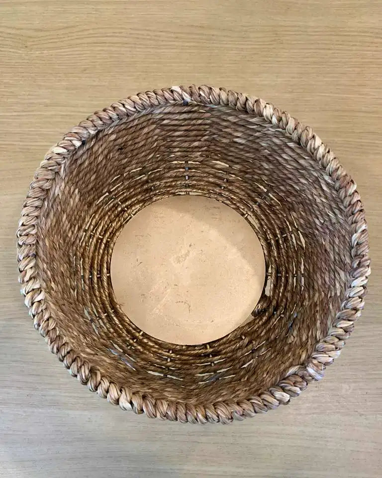 Hand Woven Jute and Wood Planter